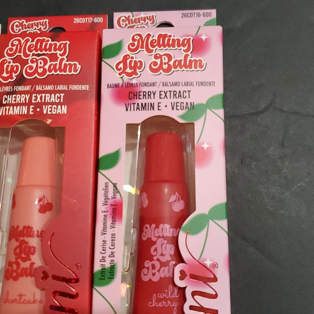 3pack‎ cherry on top cherry extract wild cherry and shortcake melting lip balms